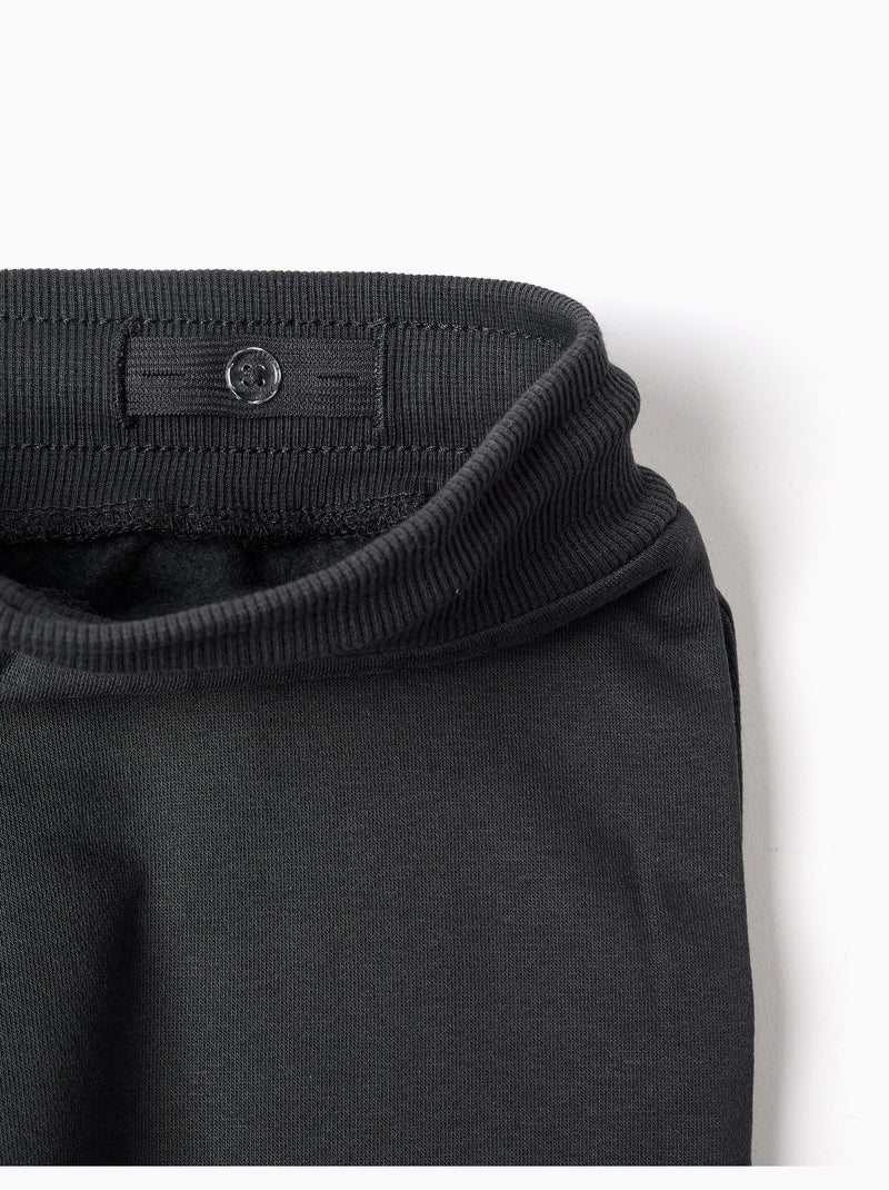 Slim fit geborstelde joggers met print Donkergrijs - Kiabi