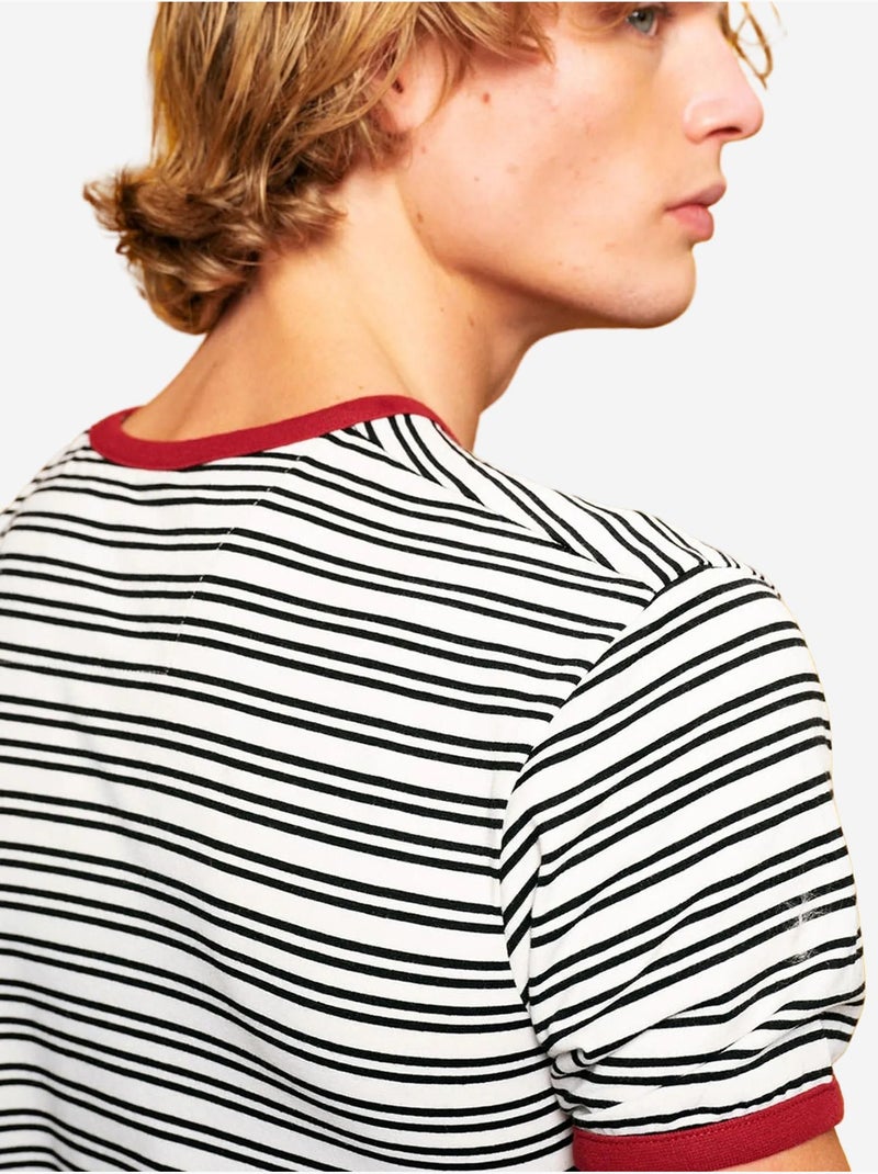 Slim fit gestreept t-shirt met ronde hals giesto Wit - Kiabi