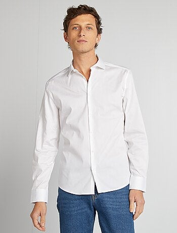 Slim-fit hemd met Italiaanse kraag