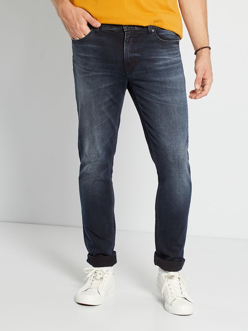 Slim-fit jeans L36 +1m90 blauw zwart - Kiabi