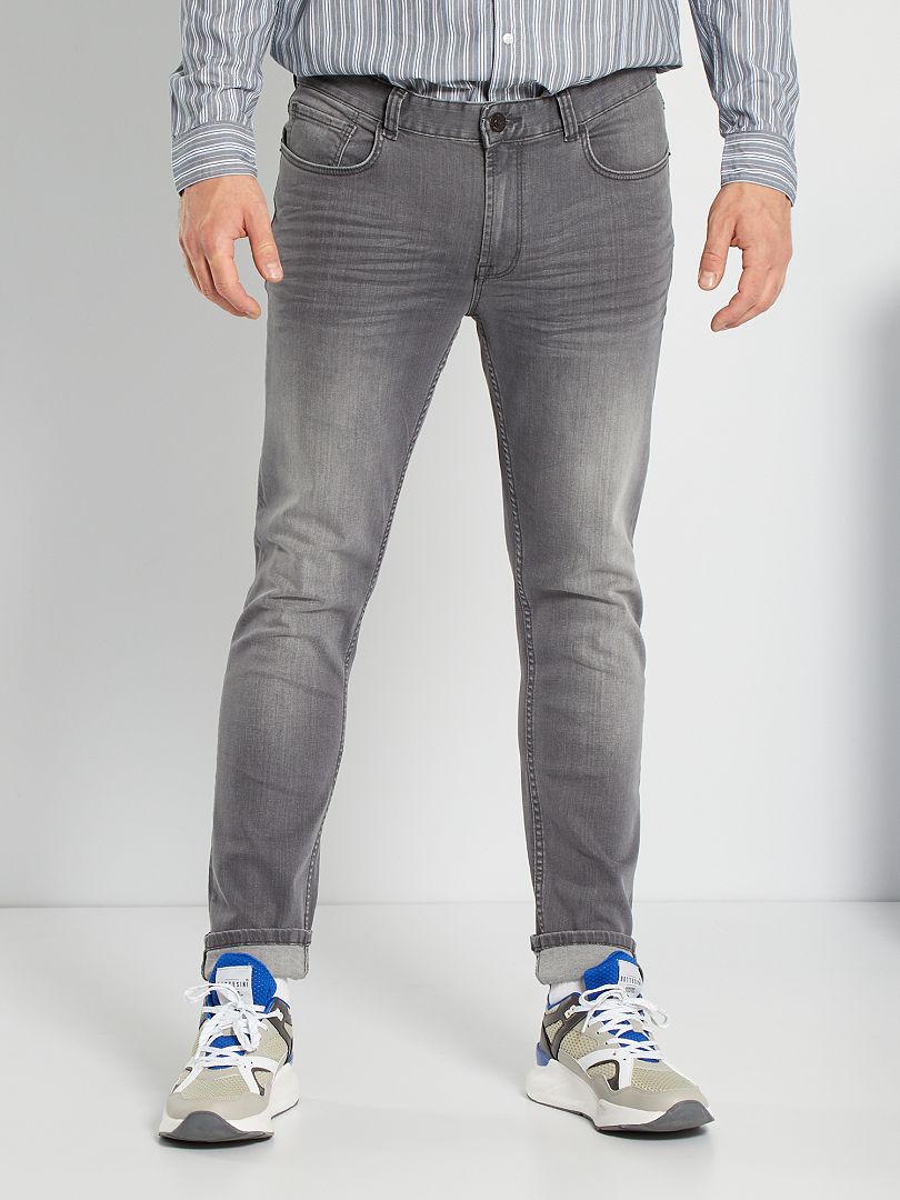 Slim-fit jeans L36 +1m90 grijs - Kiabi