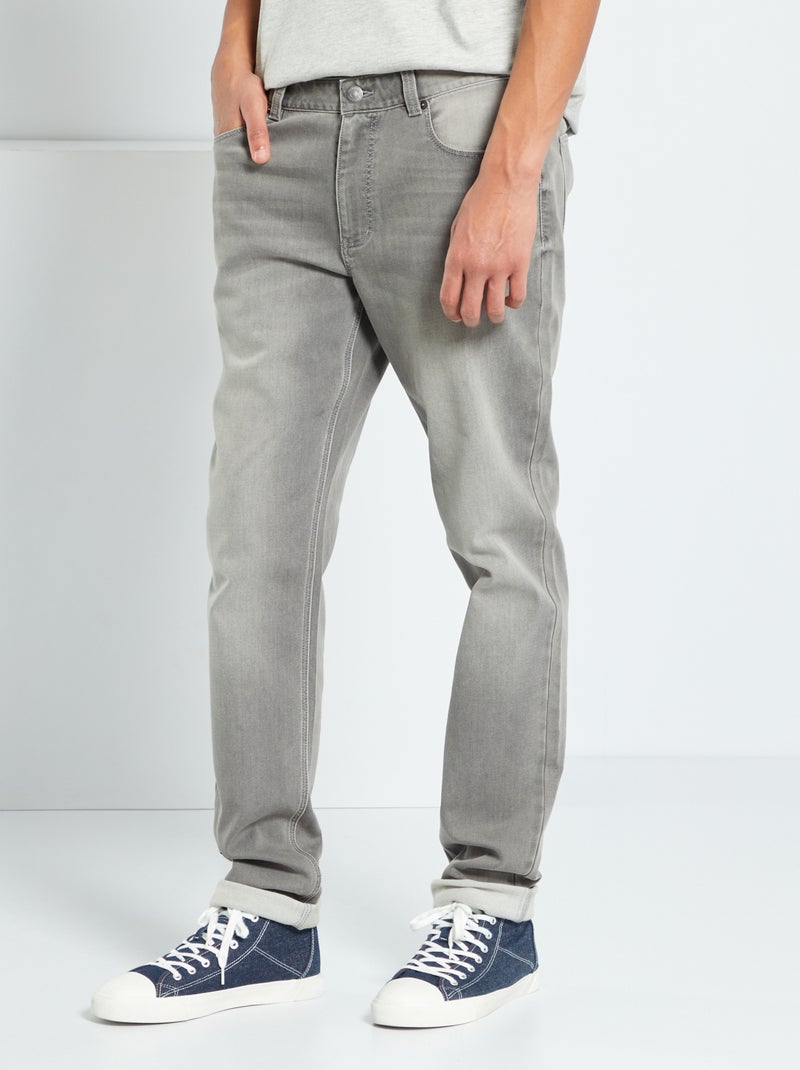 Slim-fit jeans L36 +1m90 grijs - Kiabi