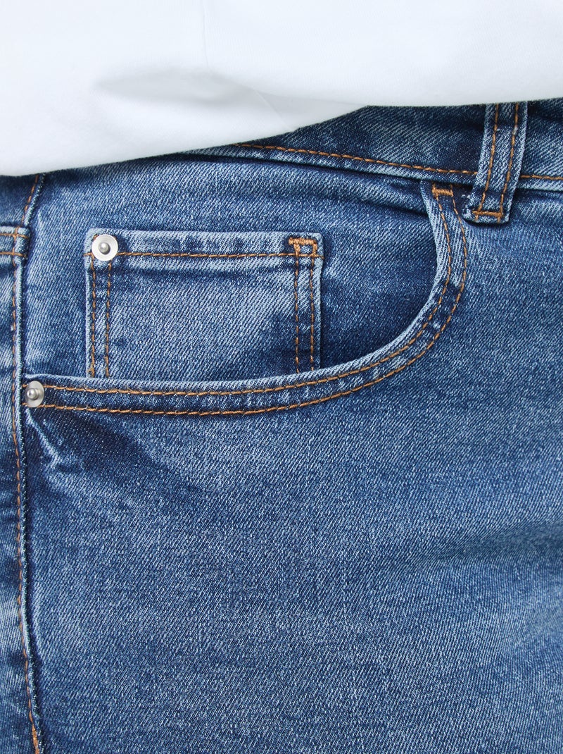Slim-fit jeans met hoge taille - L28 BLAUW - Kiabi