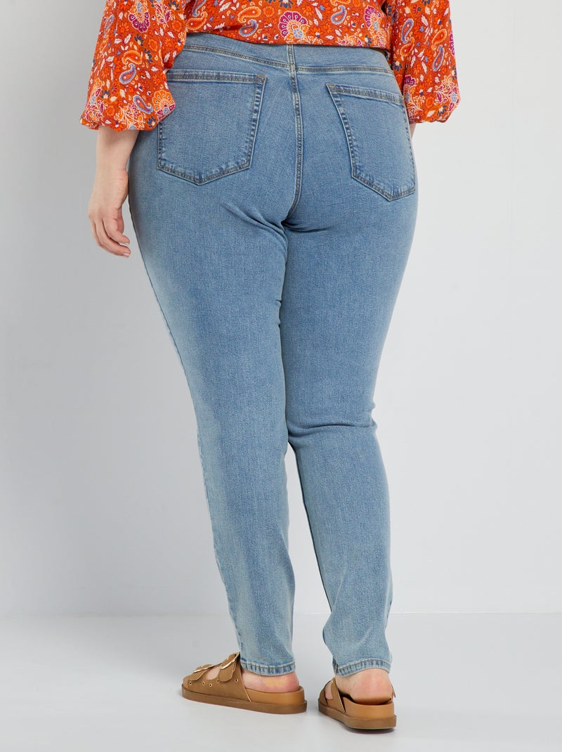 Slim-fit jeans met hoge taille - L28 BLAUW - Kiabi
