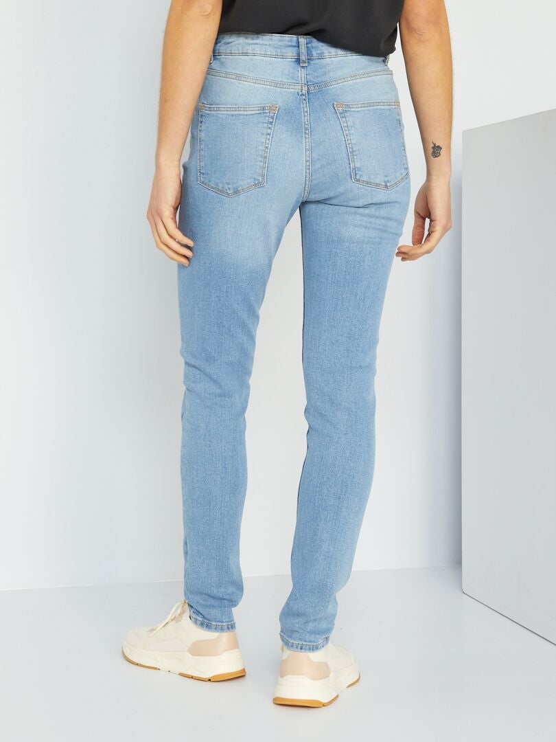 Slim-fit jeans met hoge taille - L28 BLAUW - Kiabi