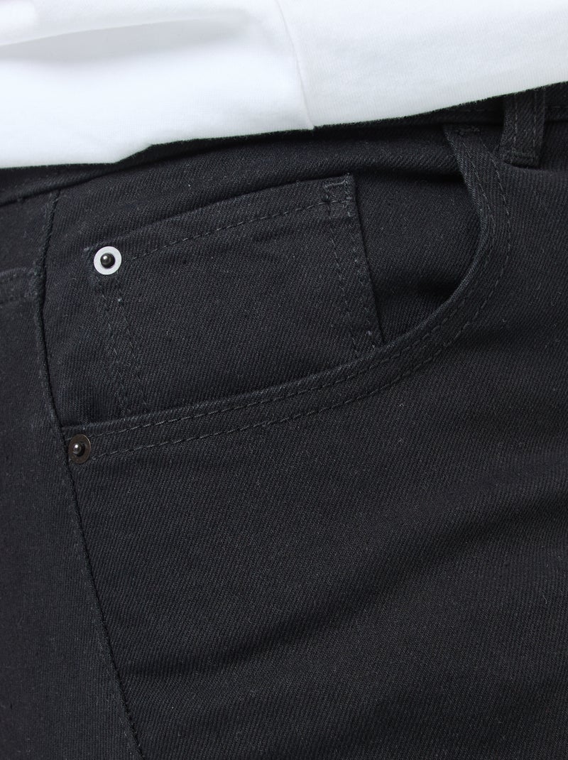 Slim-fit jeans met hoge taille - L28 ZWART - Kiabi