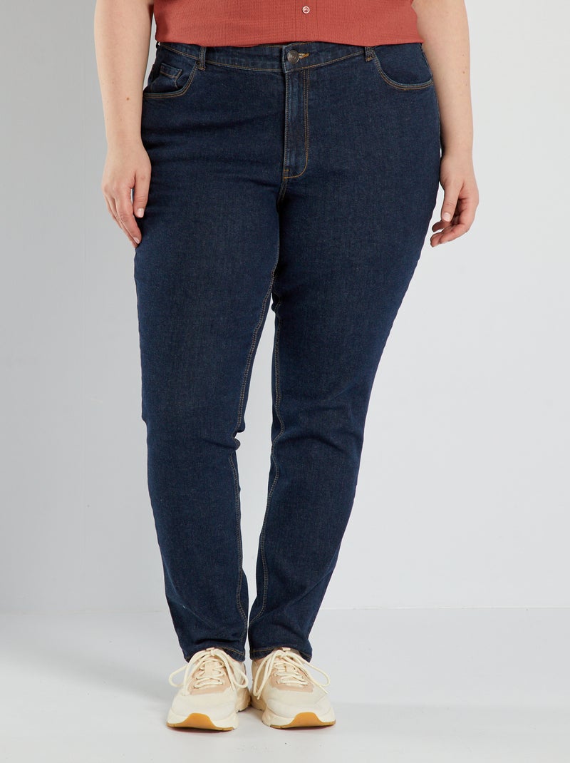 Slim-fit jeans met hoge taille - L32 BLAUW - Kiabi