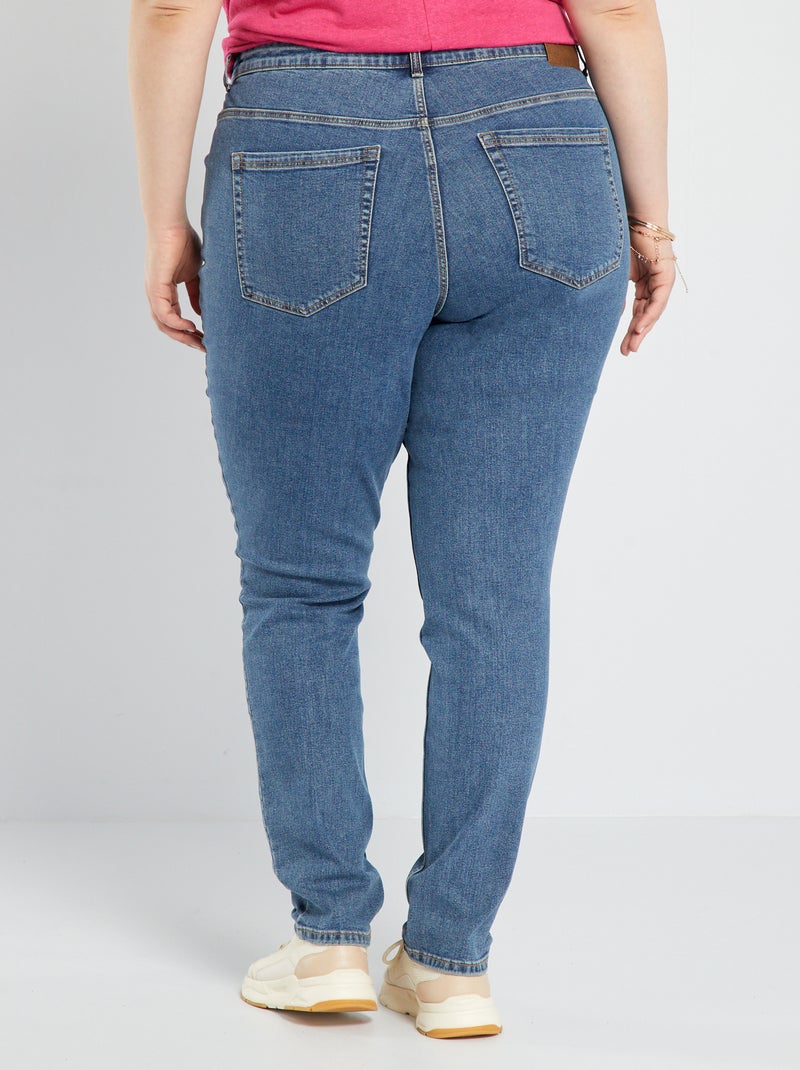 Slim-fit jeans met hoge taille - L32 BLAUW - Kiabi