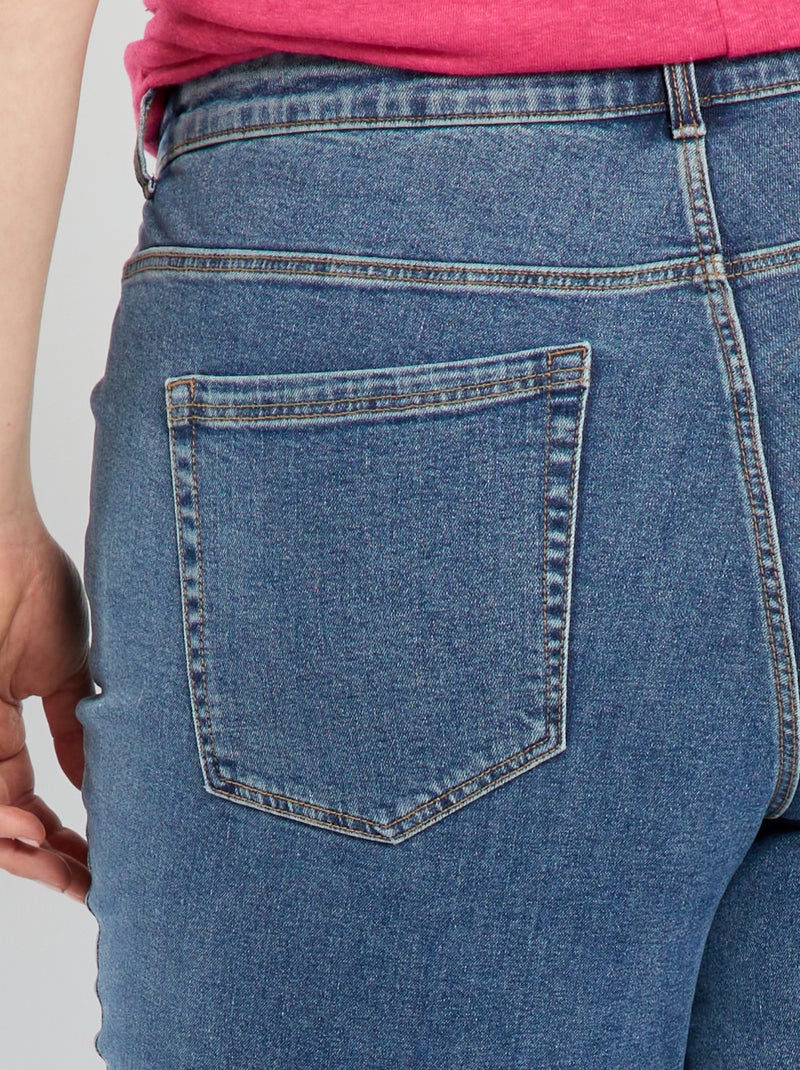 Slim-fit jeans met hoge taille - L32 BLAUW - Kiabi