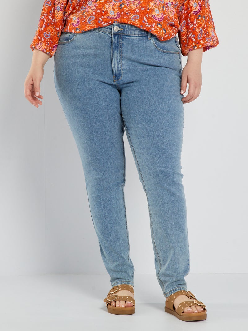 Slim-fit jeans met hoge taille - L32 BLAUW - Kiabi
