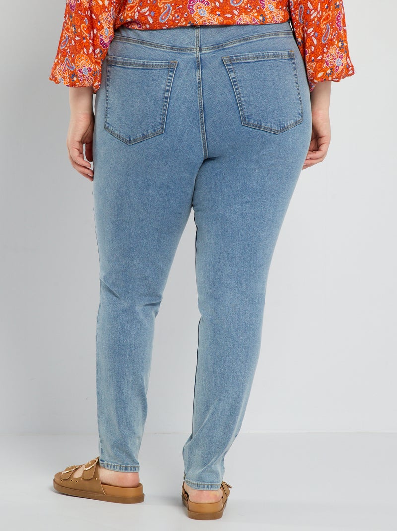Slim-fit jeans met hoge taille - L32 BLAUW - Kiabi
