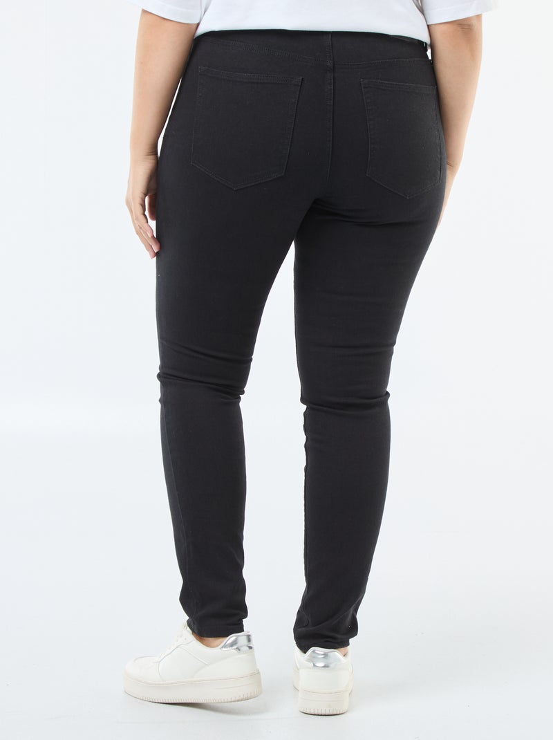 Slim-fit jeans met hoge taille - L32 ZWART - Kiabi