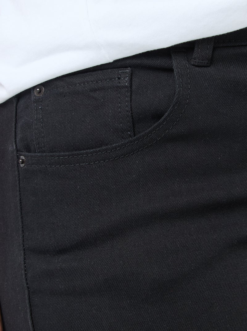 Slim-fit jeans met hoge taille - L32 ZWART - Kiabi