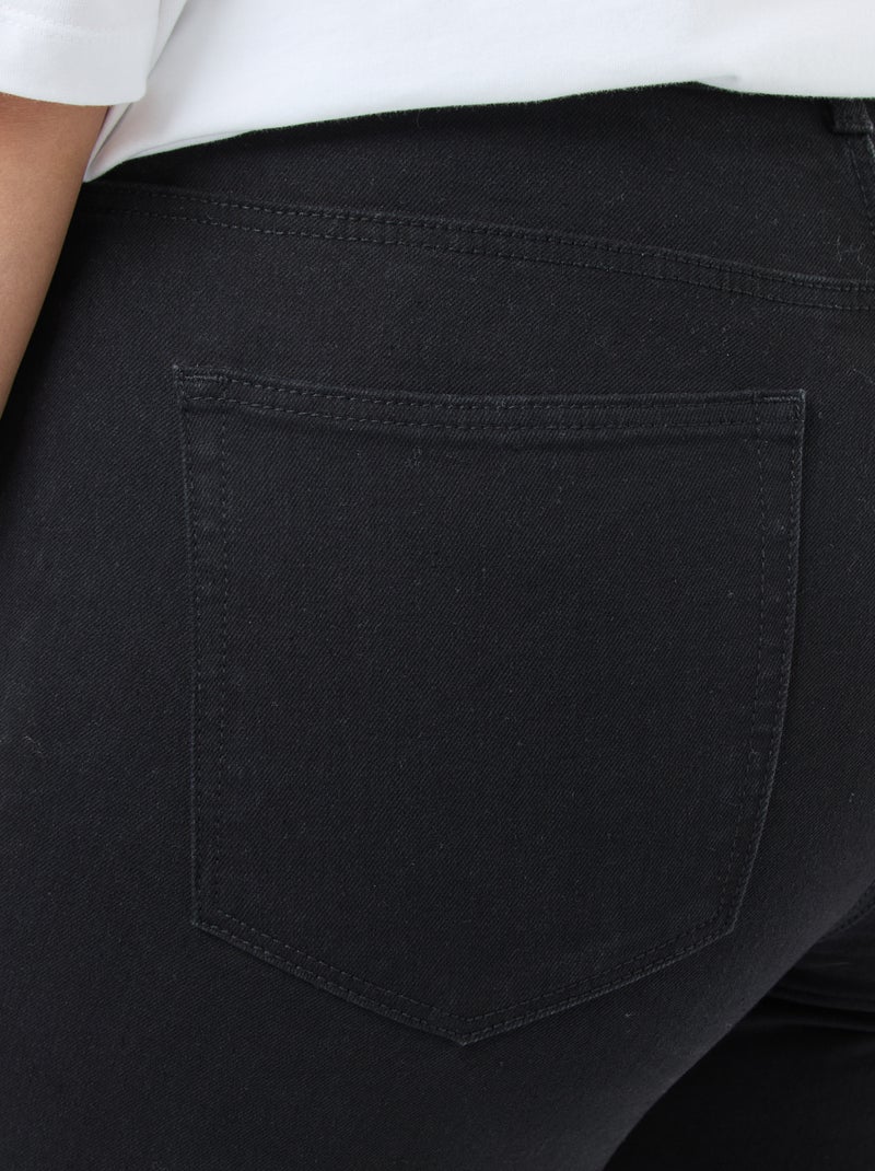 Slim-fit jeans met hoge taille - L32 ZWART - Kiabi