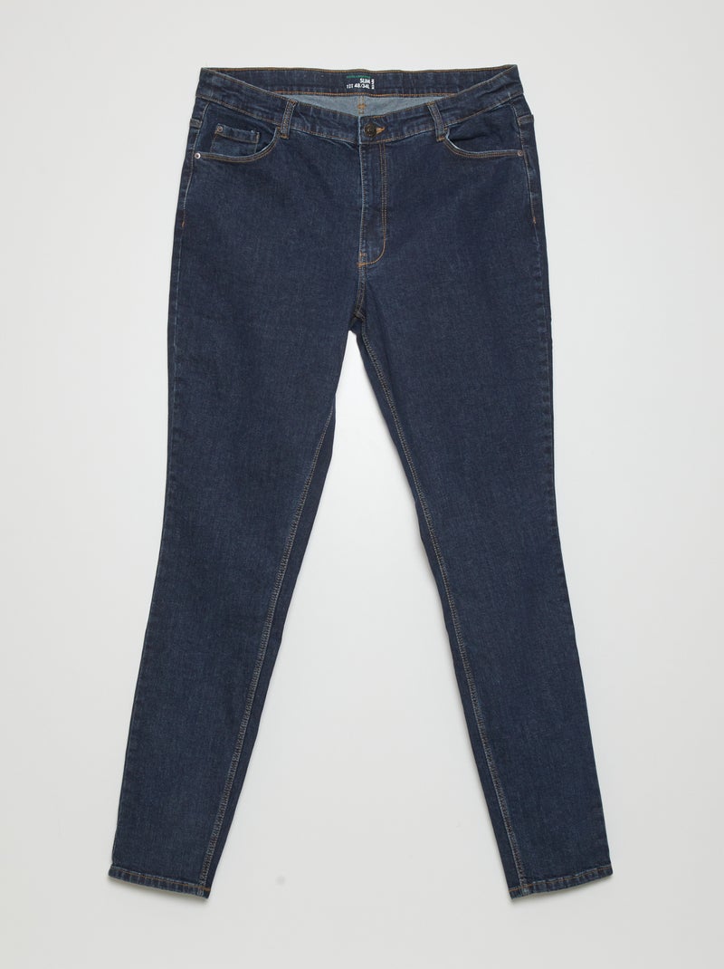 Slim-fit jeans met hoge taille - L34 BLAUW - Kiabi