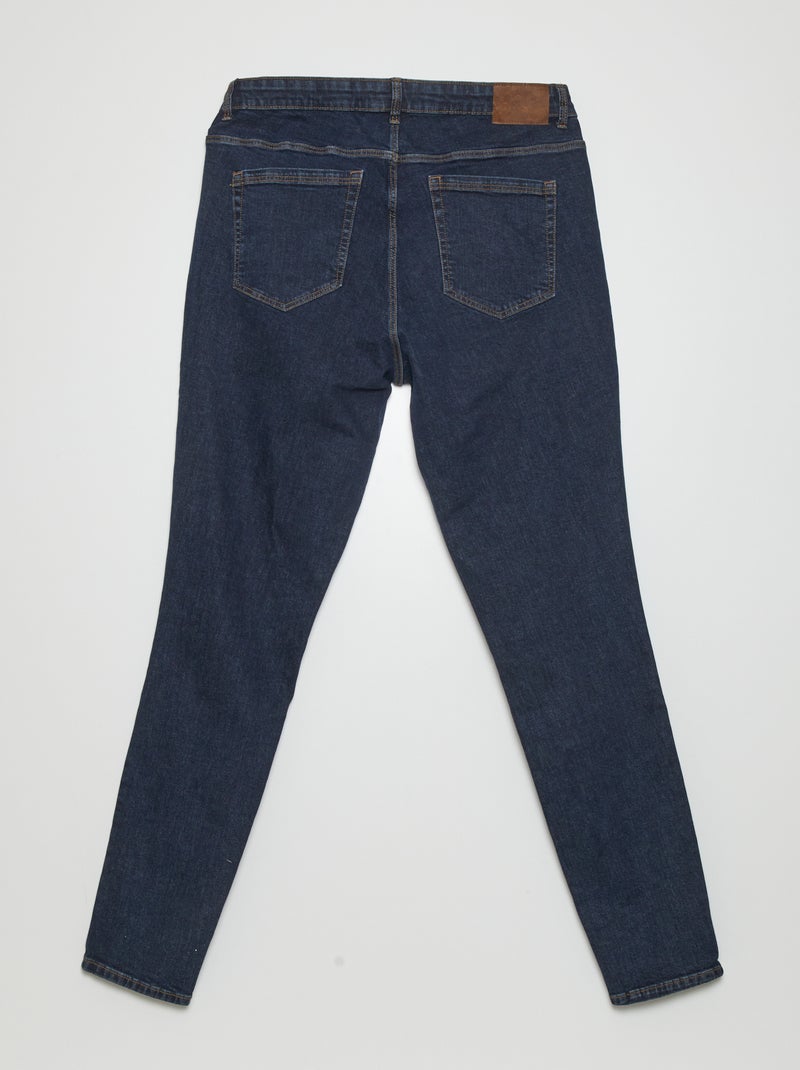 Slim-fit jeans met hoge taille - L34 BLAUW - Kiabi