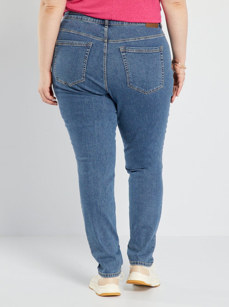 Slim-fit jeans met hoge taille - L34 BLAUW - Kiabi
