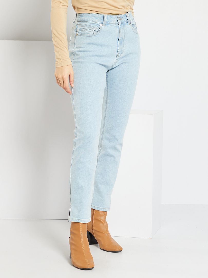 Slim-fit jeans met hoge taille BLAUW - Kiabi