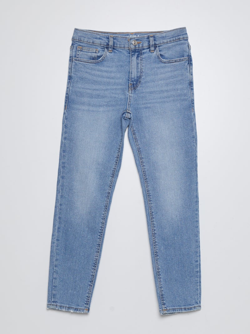 Slim-fit jeans met verstelbare taille BLAUW - Kiabi