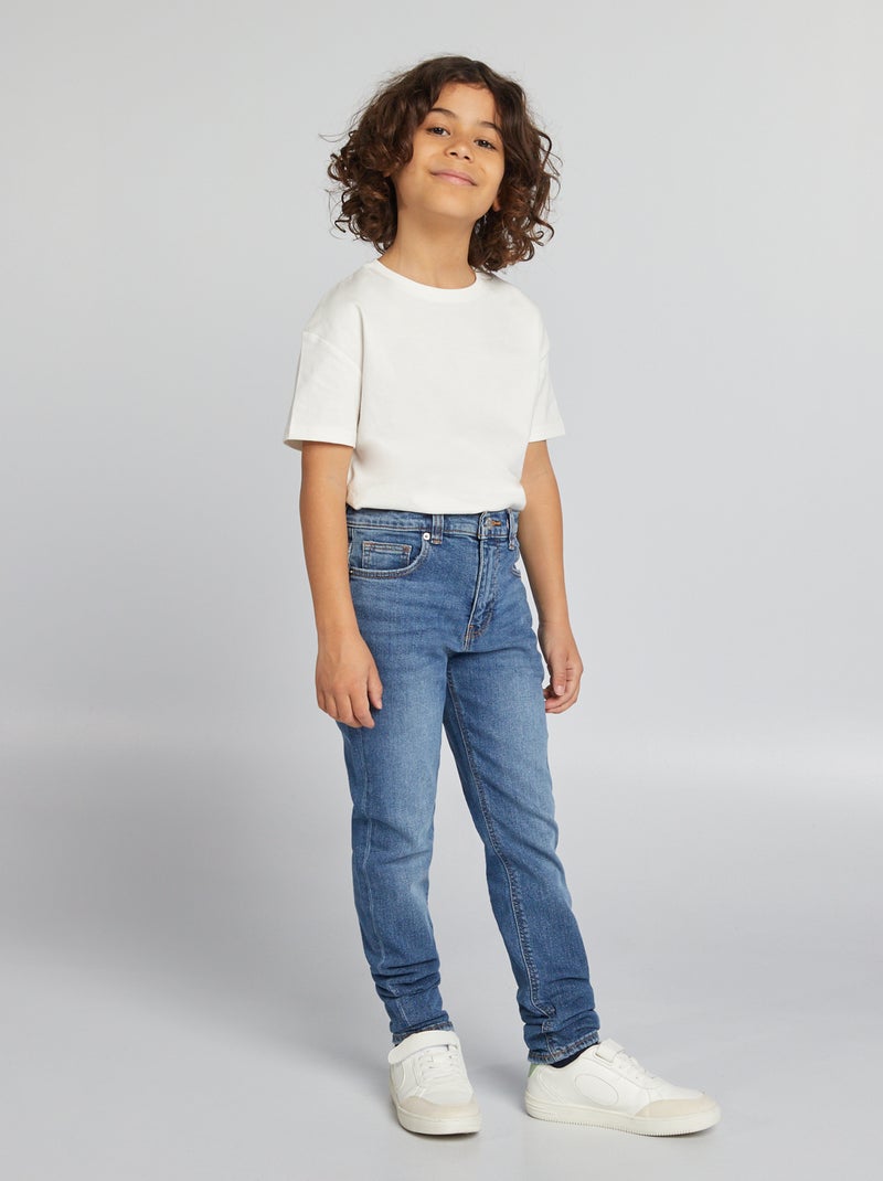 Slim-fit jeans met verstelbare taille BLAUW - Kiabi