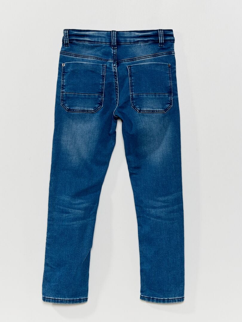 Slim-fit jeans met verstelbare taille BLAUW - Kiabi
