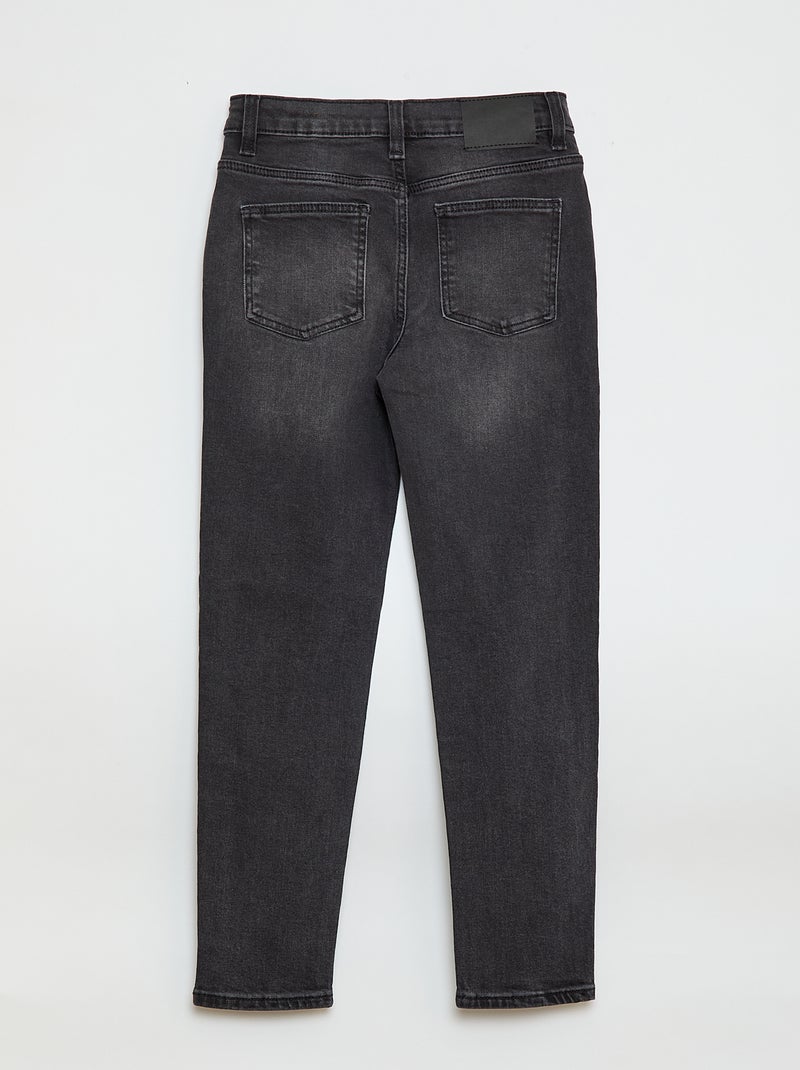Slim-fit jeans met verstelbare taille ZWART - Kiabi
