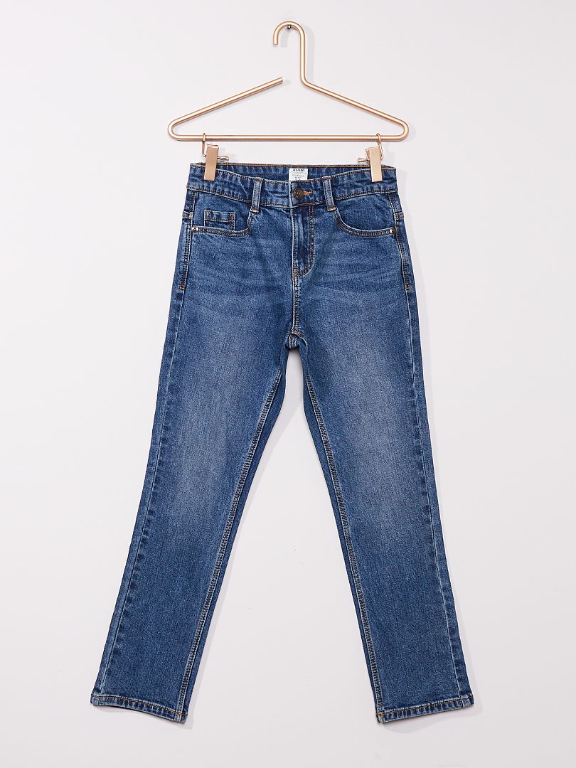 Slim-fit jeans voor volslanke kinderen BLAUW - Kiabi
