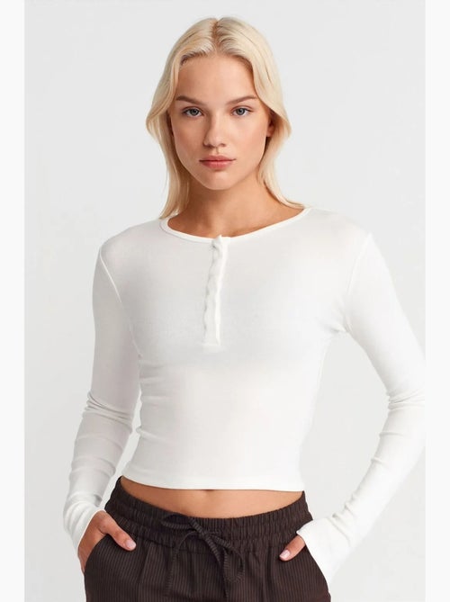 Slim fit jersey blouse met lange mouwen dilvin - Kiabi Slim fit jersey blouse met lange mouwen dilvin - Kiabi