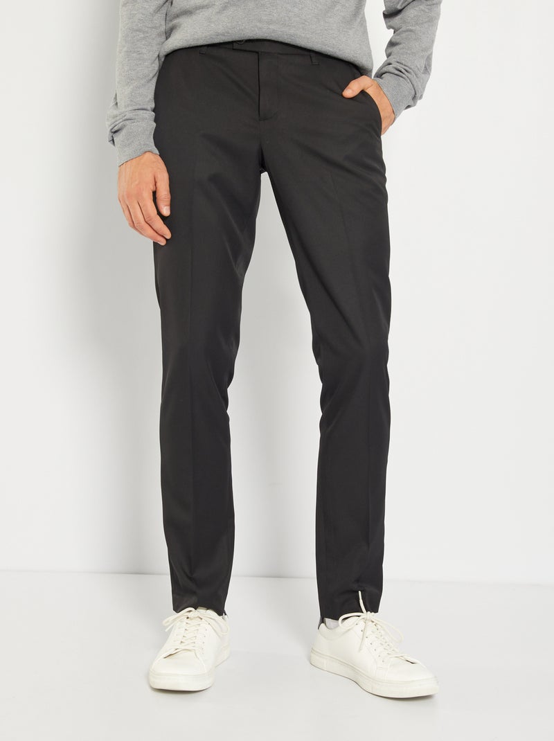 Slim-fit kostuumbroek zwart - Kiabi