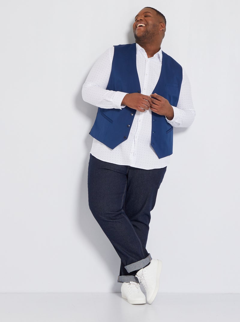 Slim-fit kostuumvest BLAUW - Kiabi