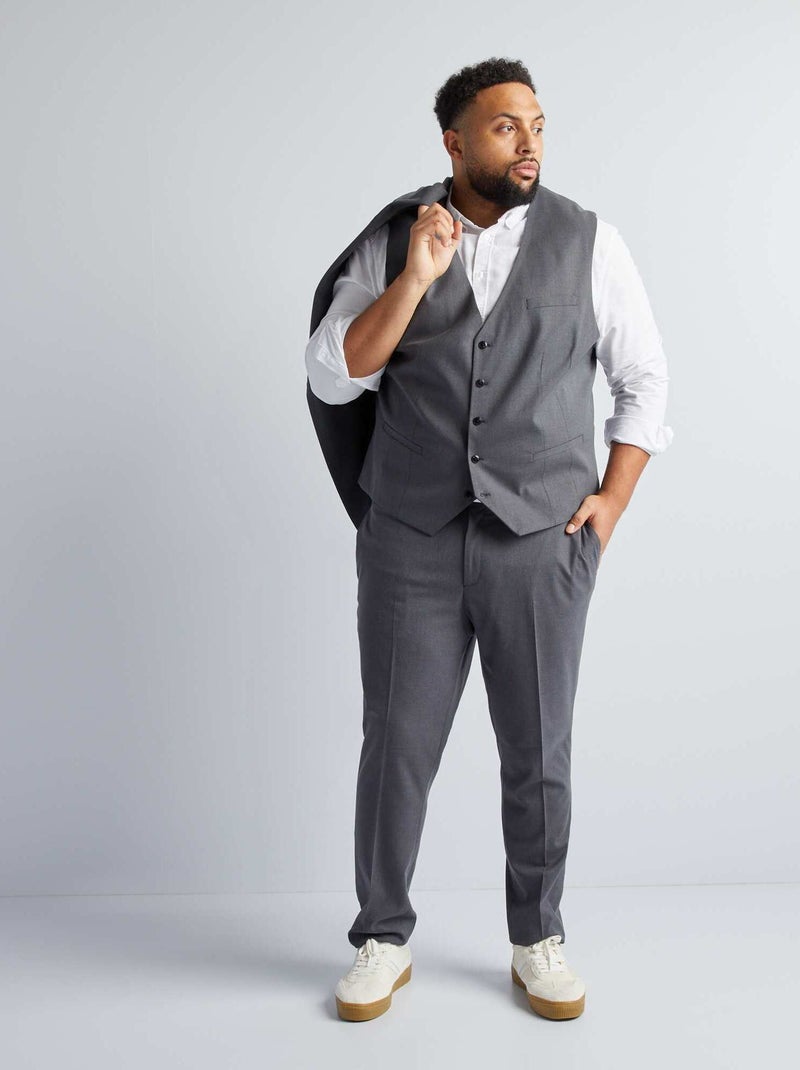 Slim-fit kostuumvest GRIJS - Kiabi
