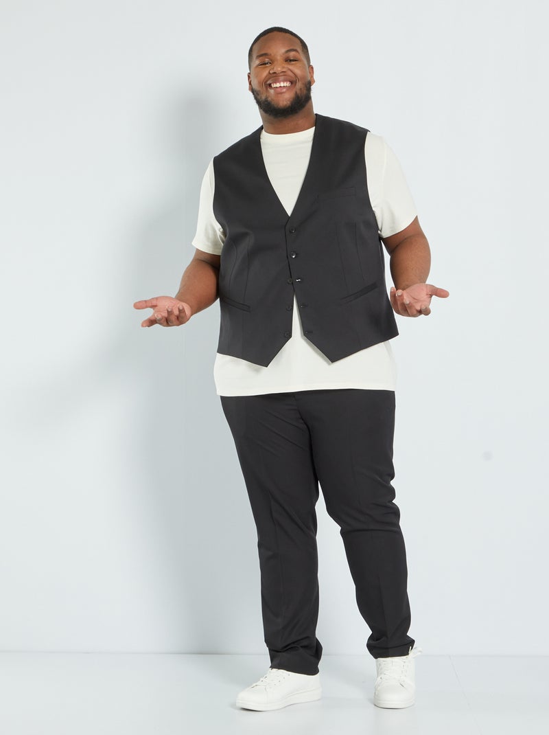 Slim-fit kostuumvest zwart - Kiabi