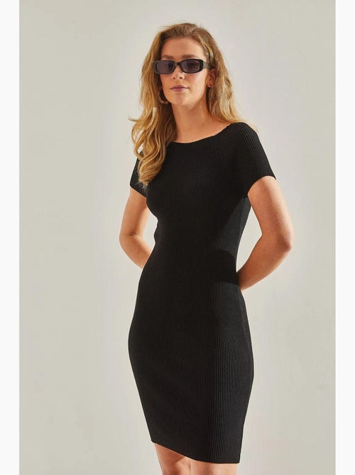 Slim fit midi-jurk met ronde hals lucci - Kiabi