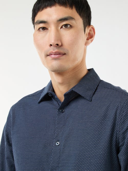 Slim-fit overhemd van dobbykatoen - Kiabi