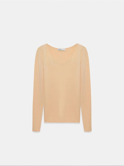Slim fit ribgebreide trui met v-hals dilvin - Kiabi