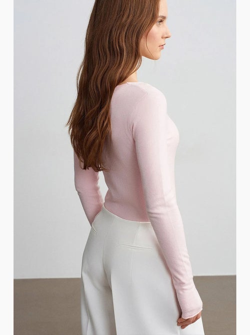 Slim fit ribgebreide trui met v-hals dilvin - Kiabi