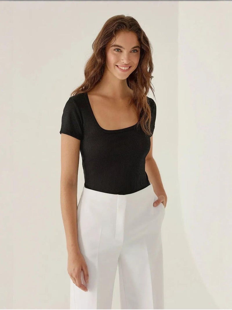 Slim fit ronde hals bodysuit hiccup Zwart - Kiabi