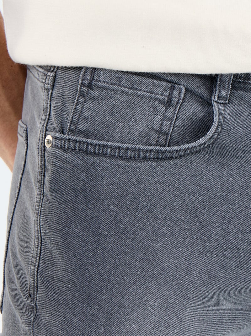 Slim fit spijkerbermuda Grijs - Kiabi