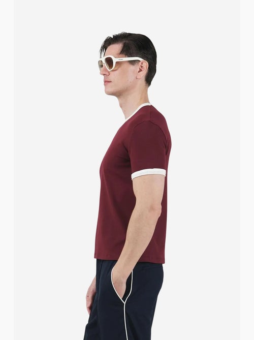 Slim fit t-shirt met ronde hals en contrasterende bies giesto - Kiabi
