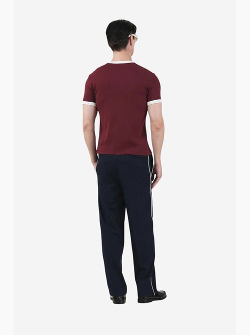 Slim fit t-shirt met ronde hals en contrasterende bies giesto - Kiabi