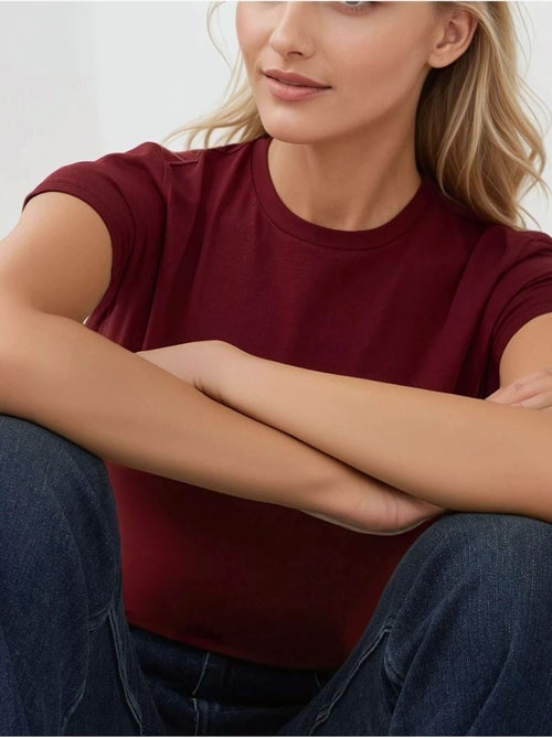 Slim fit t-shirt met ronde hals van zacht katoen hiccup - Kiabi