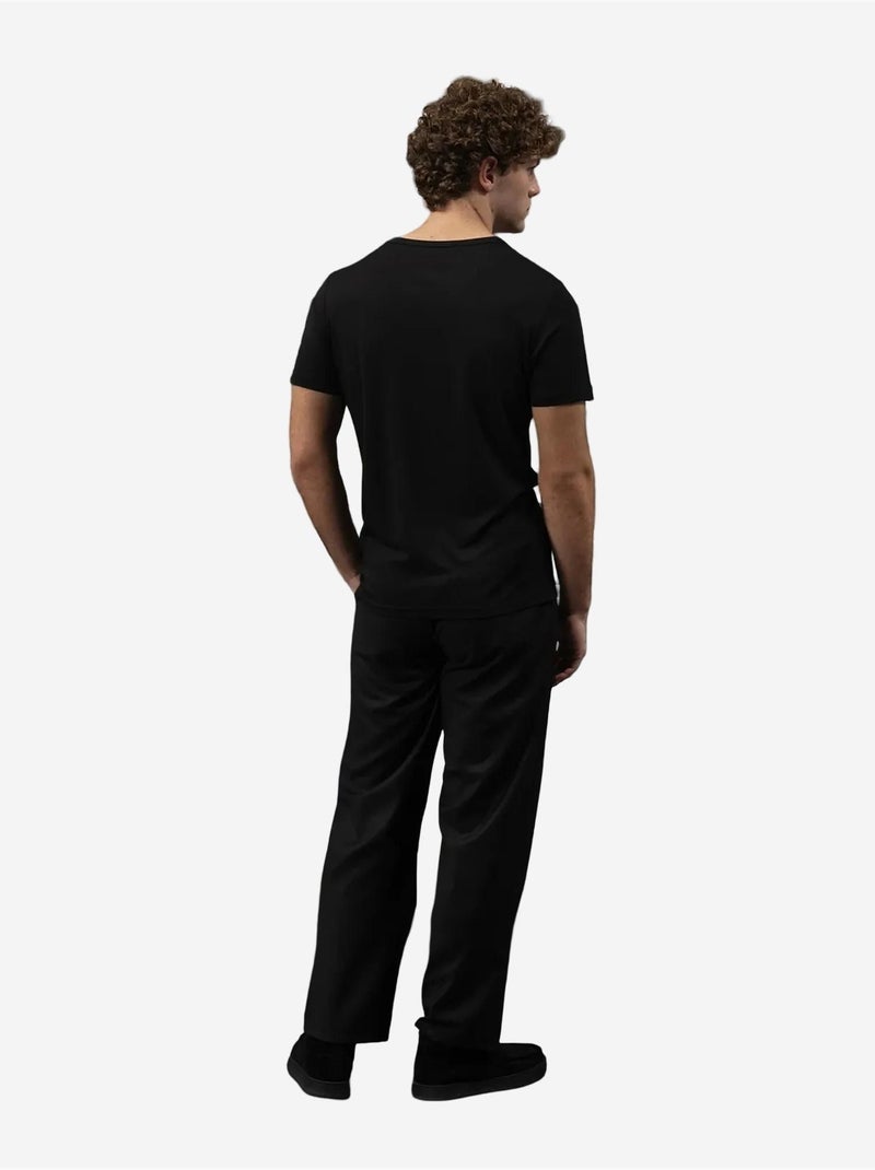 Slim-fit t-shirt van katoen met ronde hals giesto Zwart - Kiabi
