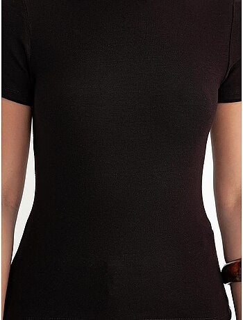 Slim-fit t-shirt van katoen met ronde hals mixray