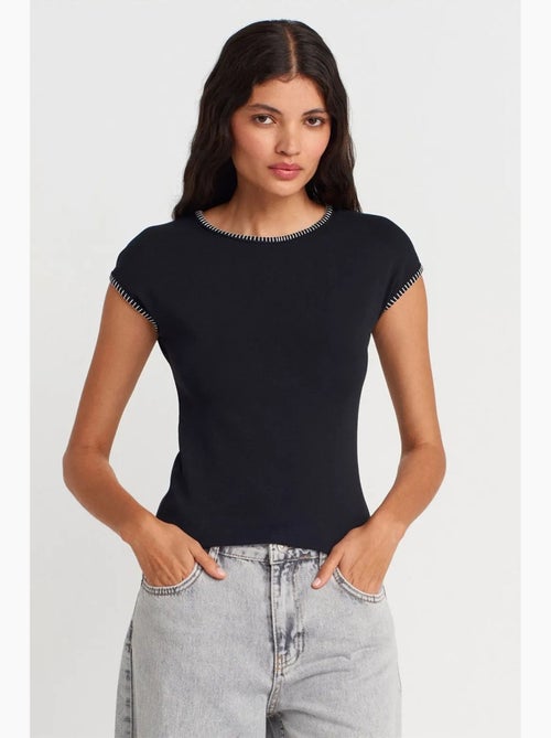 Slim fit t-shirt van katoenjersey met ronde hals dilvin - Kiabi
