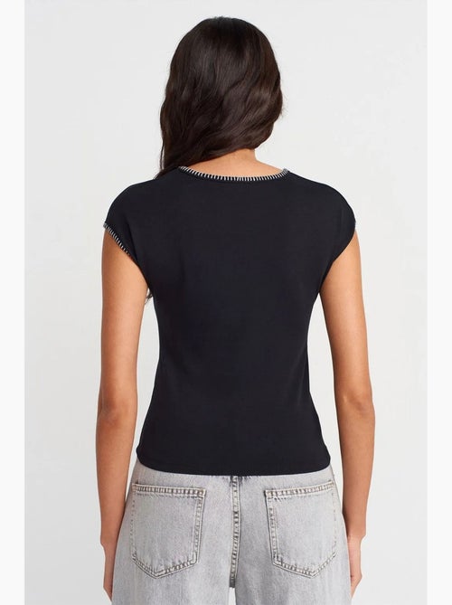 Slim fit t-shirt van katoenjersey met ronde hals dilvin - Kiabi