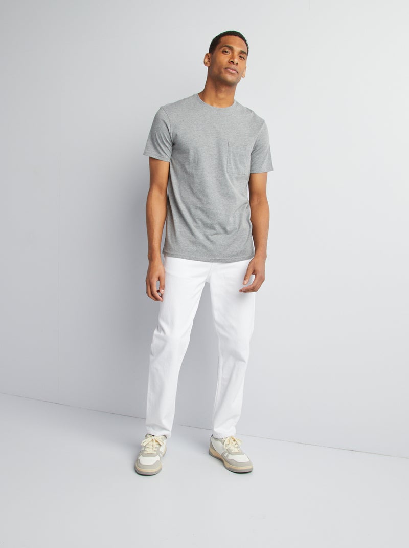 Slim-fit tapered/strak toelopende 5-pocket-jeans wit - Kiabi