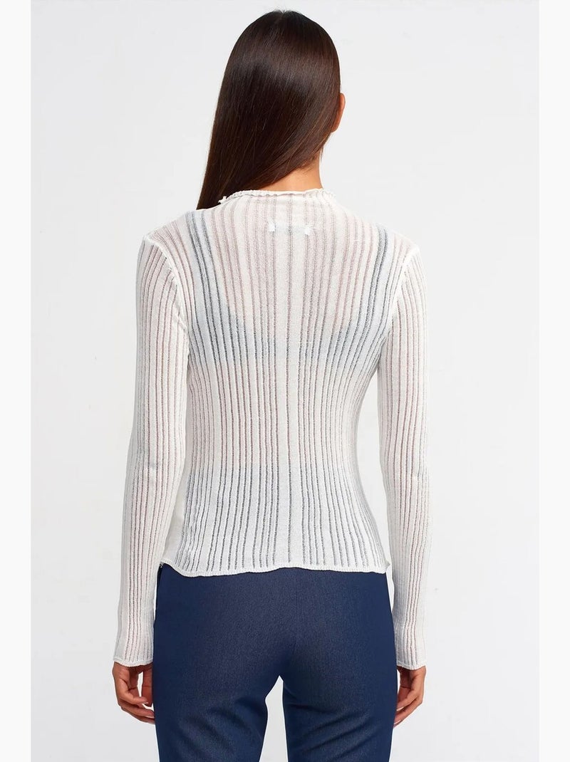 Slim fit trui met halve col en ribstructuur dilvin Wit - Kiabi