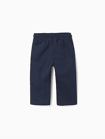 Slim fit twill broek met trekkoord