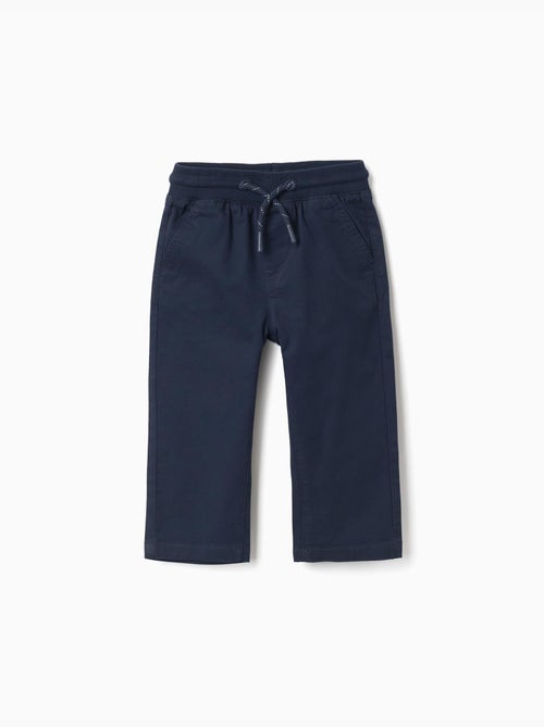 Slim fit twill broek met trekkoord - Kiabi