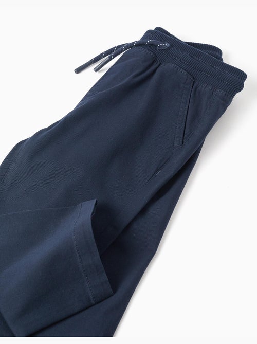 Slim fit twill broek met trekkoord - Kiabi